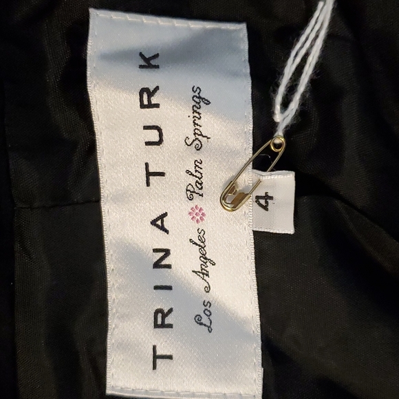 Trina Turk Los Angeles Palm Springs black pinstripe dressy cummerbund blazer - Picture 9 of 13